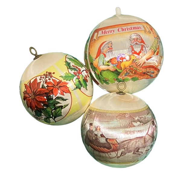 Vintage Satin Christmas Ornaments 